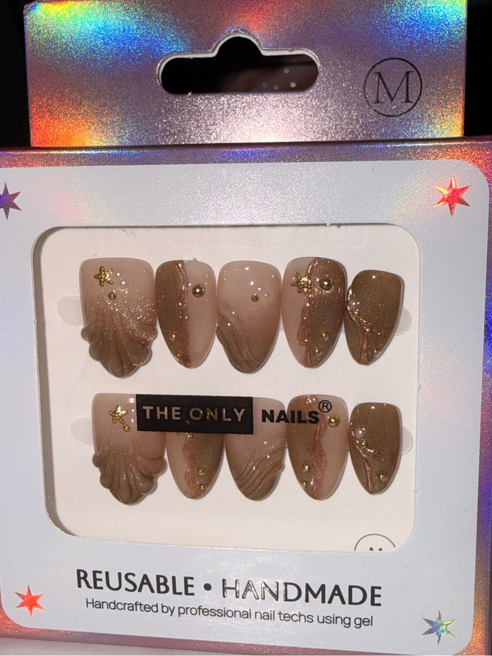The Only Nails Reusable Handmade Sea Shell Design Press-On Nail Set - Picture 7 of 7